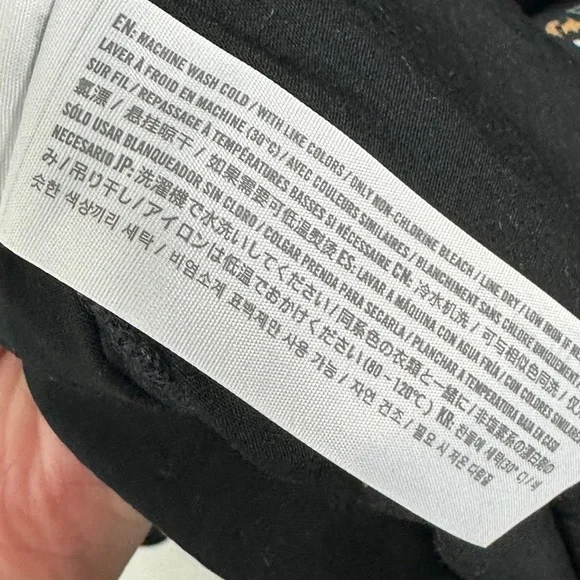 Abercrombie‎ & Fitch Smocked Black Floral Dress Size Small Mini Long Sleeve Boho - Picture 12 of 16